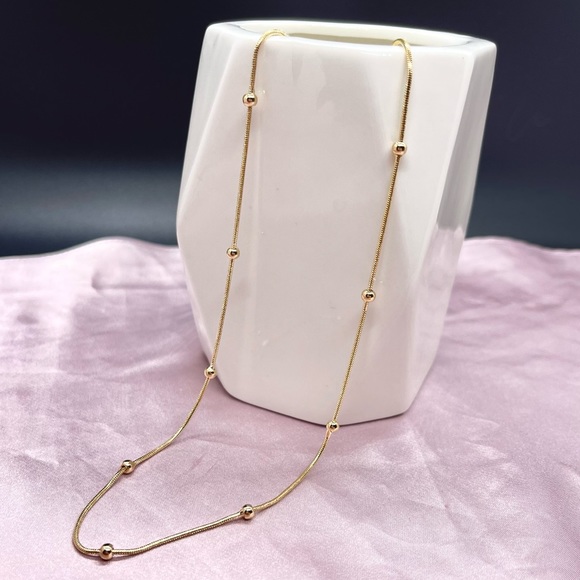 18k Gold Filled Beaded Snake Necklace 18" or 20” long ✨ - Picture 12 of 14